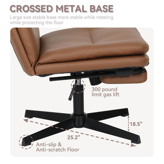 Armless Cross Legged Desk Chair with Headrest&Footrest OC202