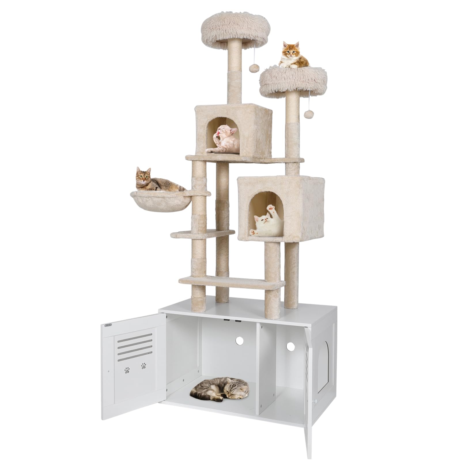 Cat Tree Tower with Hidden Litter Box PF010