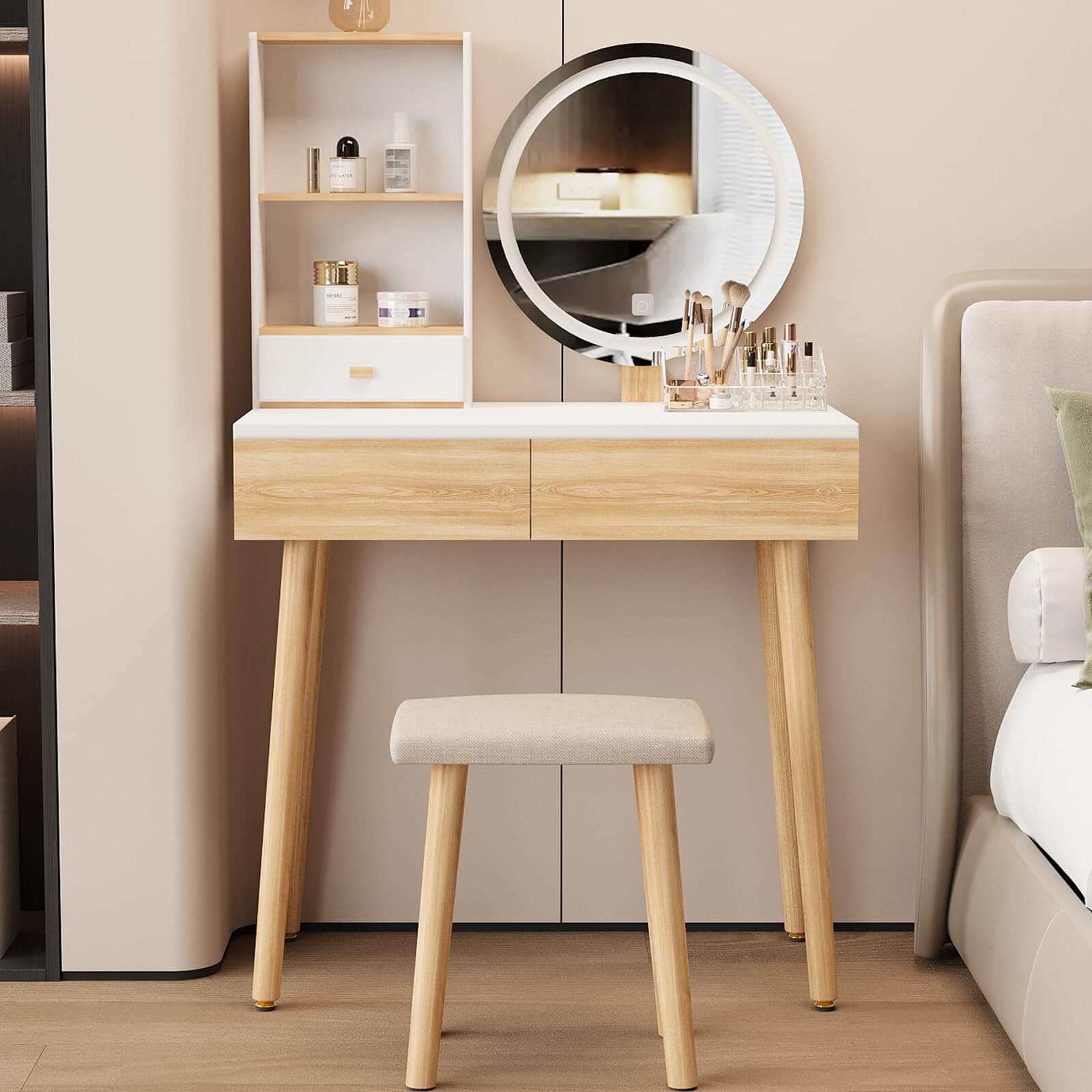 Makeup Vanity Desk With Oval Mirror HW1149 Makeup Vanity Desk With Oval Mirror HW1149