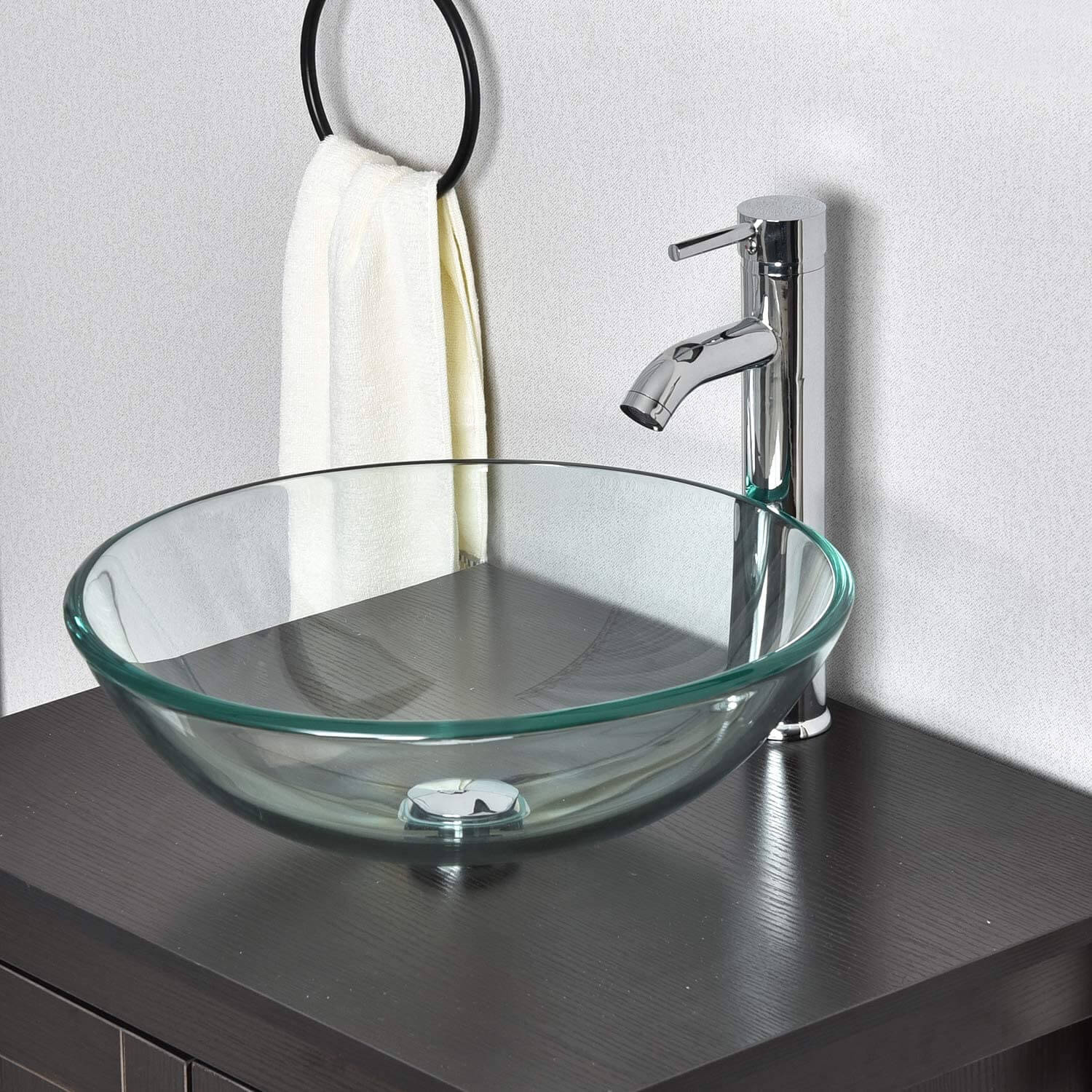Elecwish clear glass sink display scene