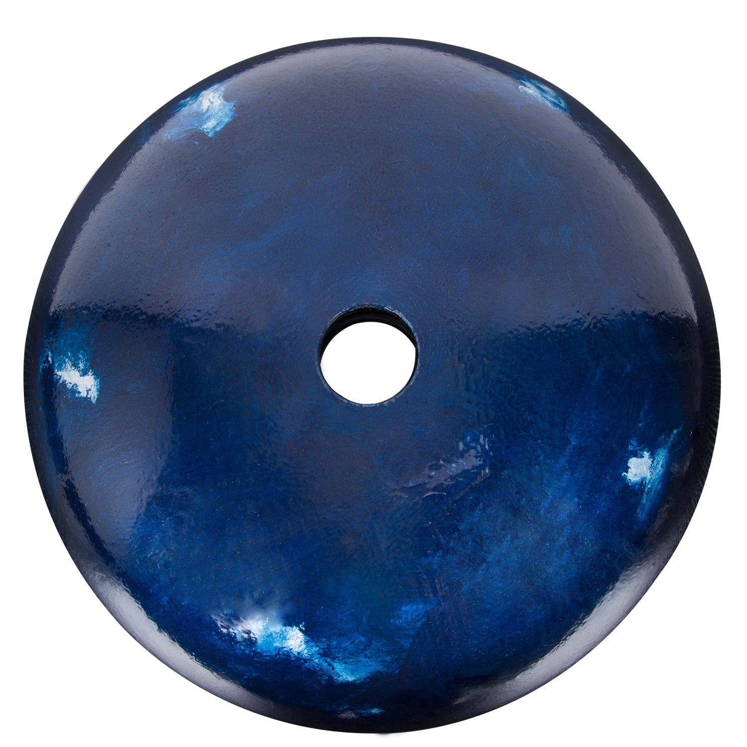 bottom view of Elecwish Artistic Vessel Sink Bathroom Glass Bowl Faucet Drain Combo,Ocean Blue