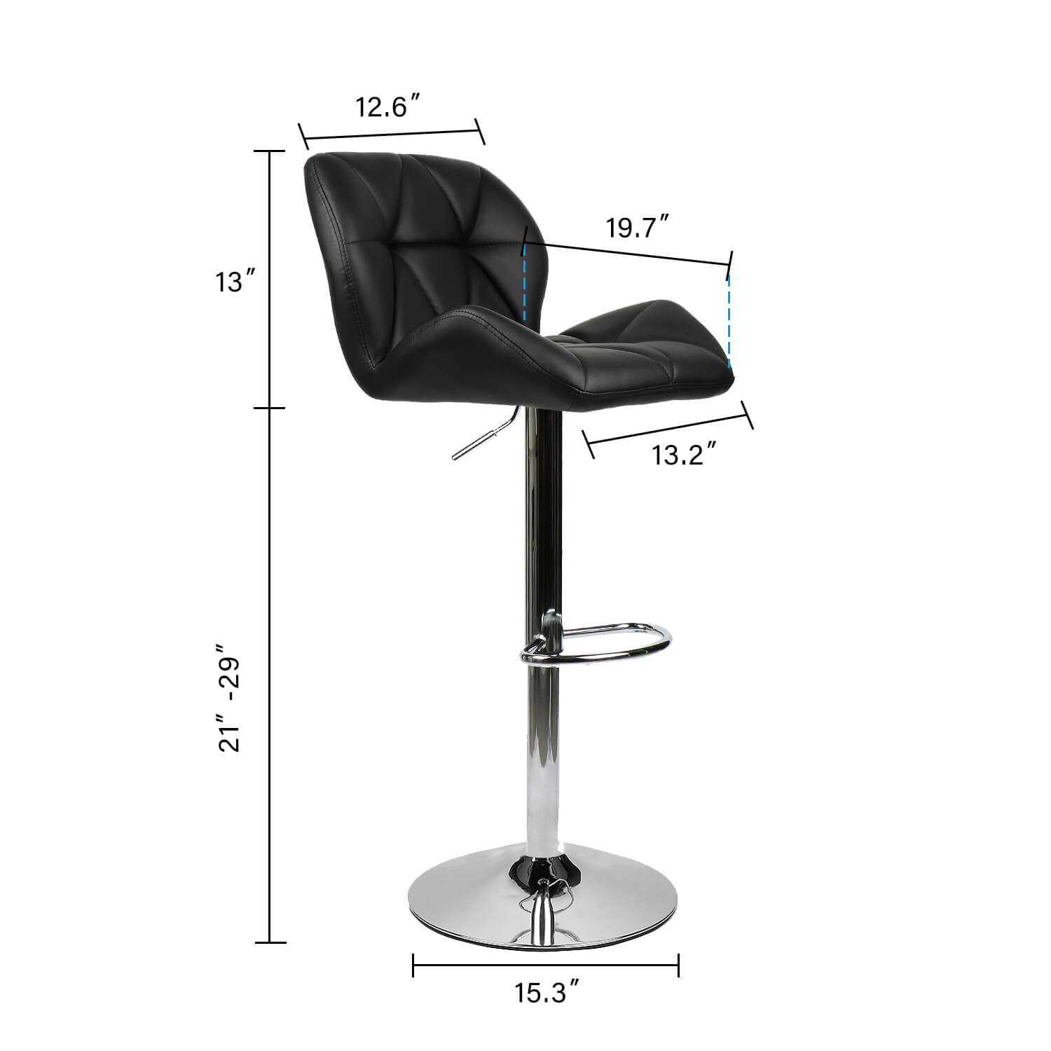 Elecwish black bar stool size
