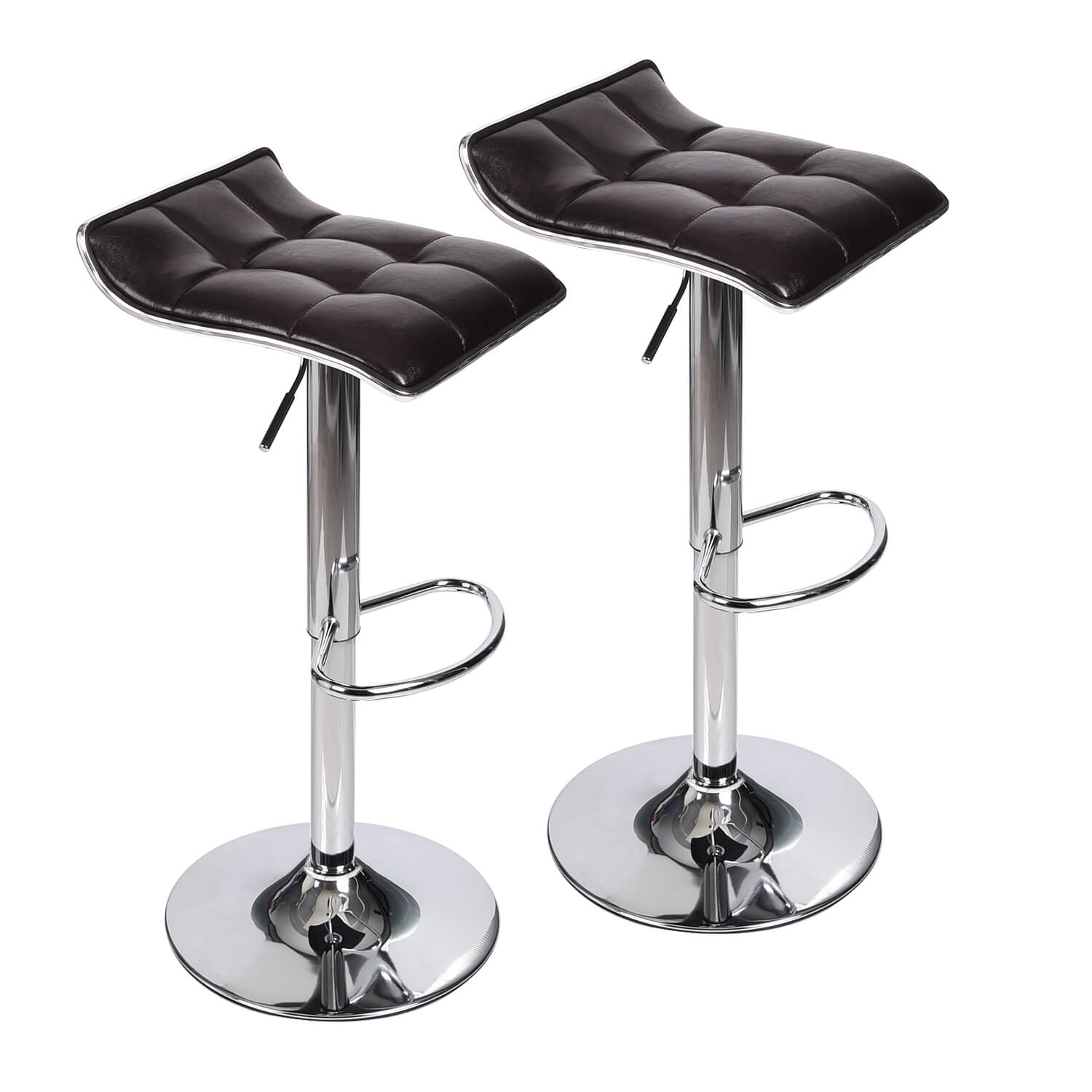 Elecwish set of 2 grid brown bar stools