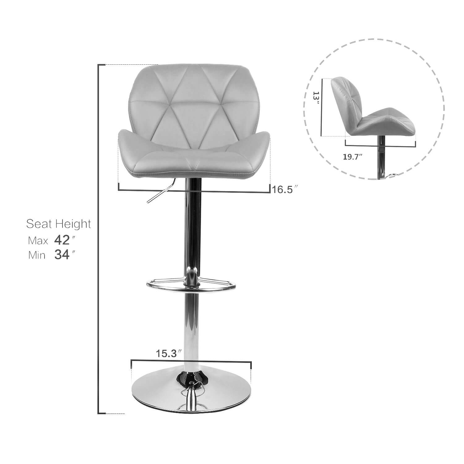 Elecwish silver bar stool OW001 size
