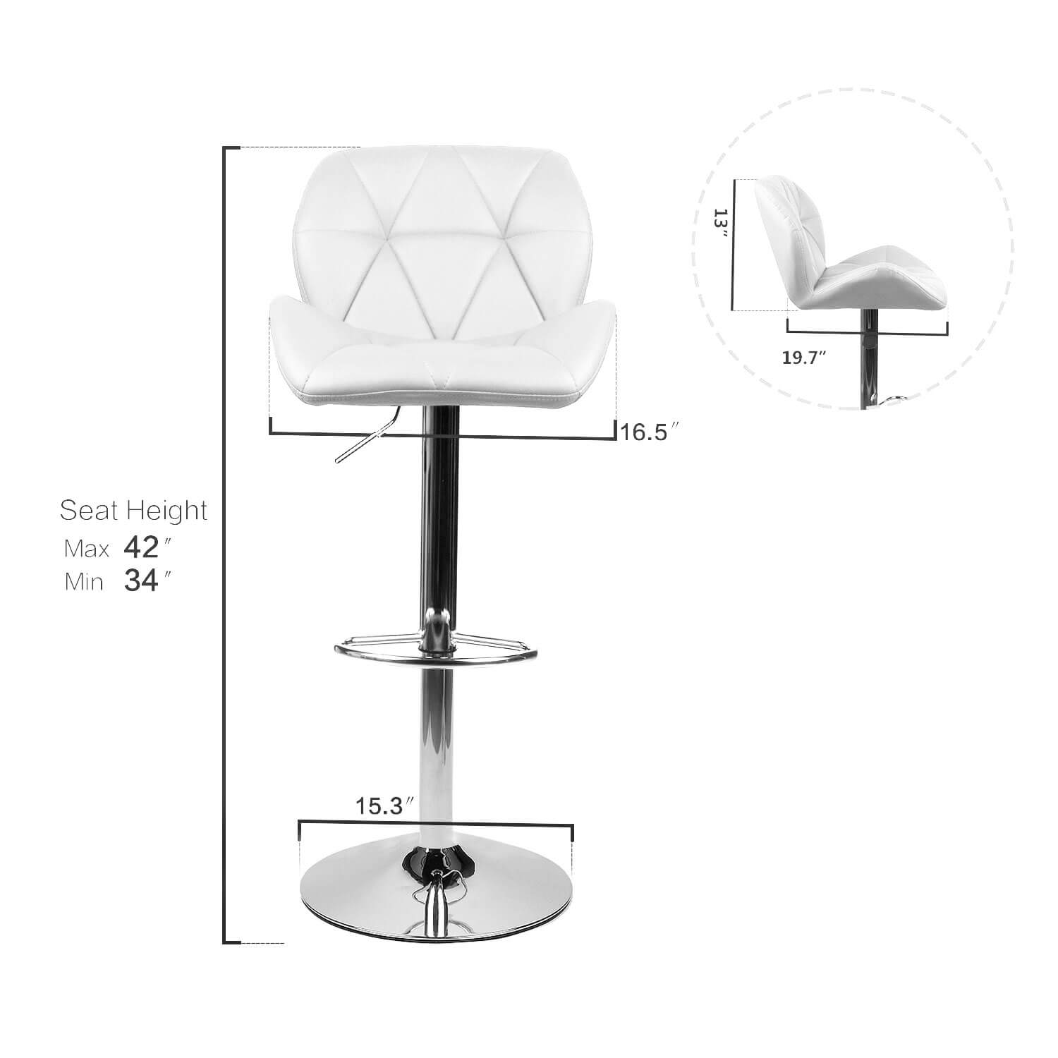 Elecwish white bar stool OW001 size