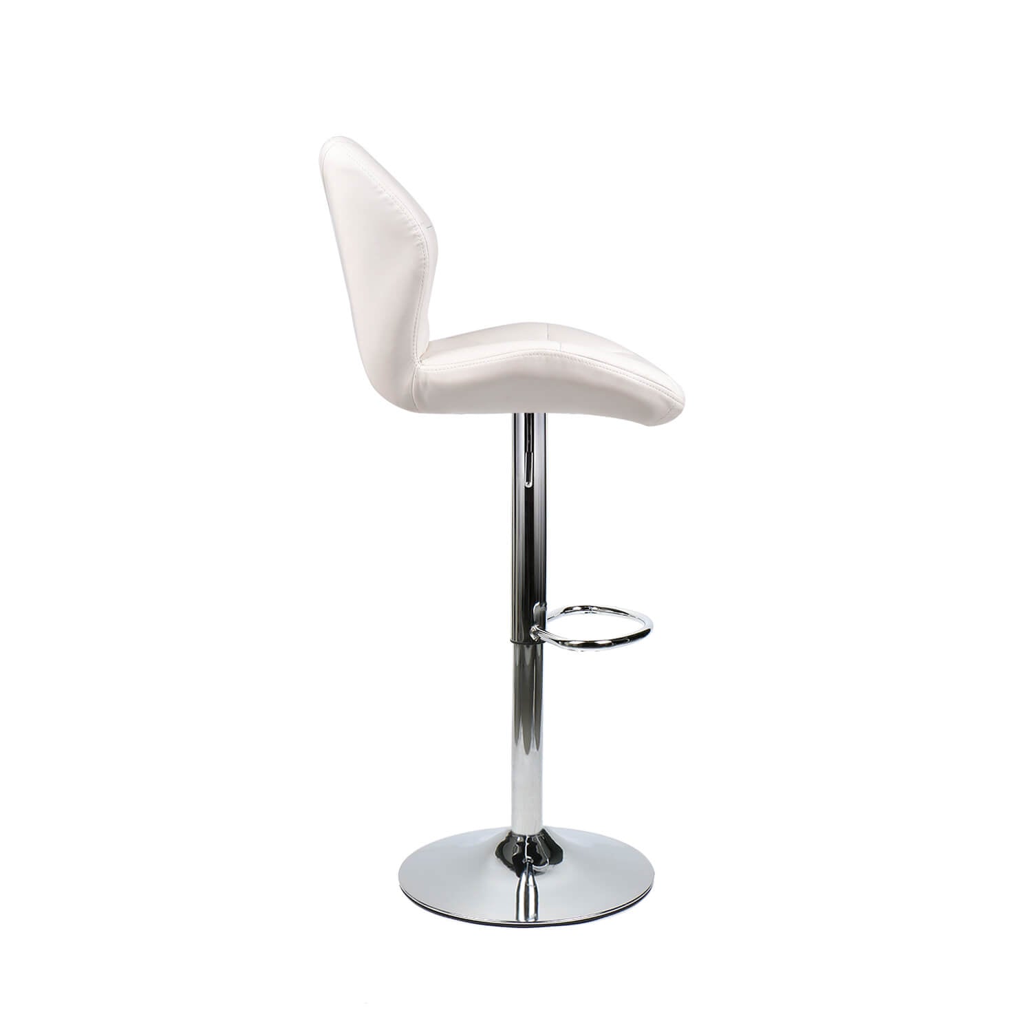 Side view of Elecwish white bar stool OW001