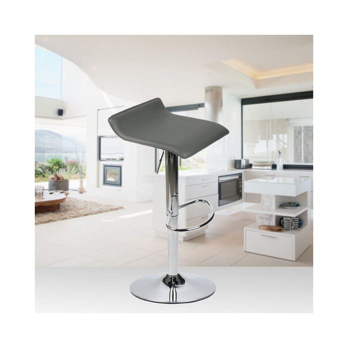 Elecwish grey bar stool OW002 display scene