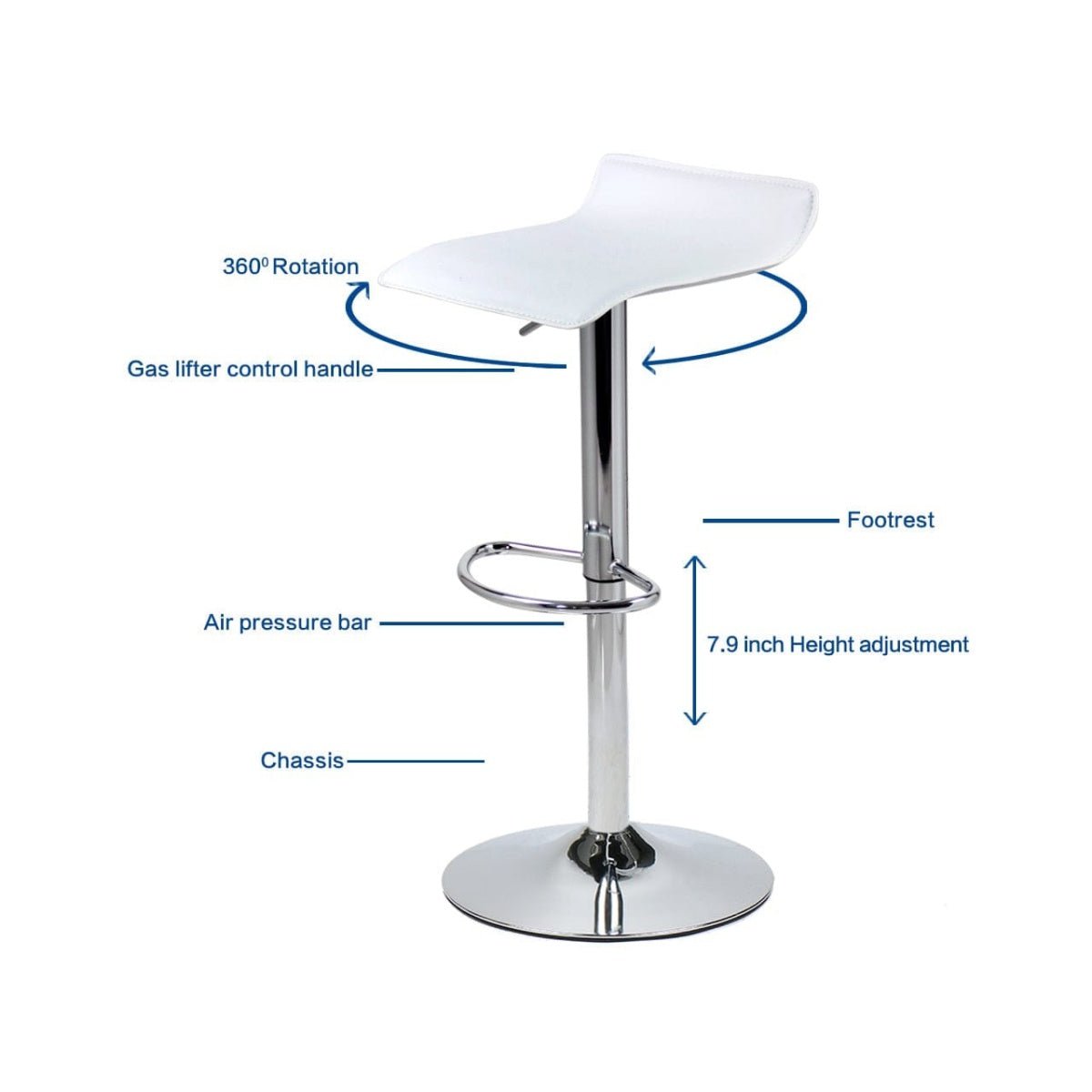 Elecwish white bar stool OW002 features