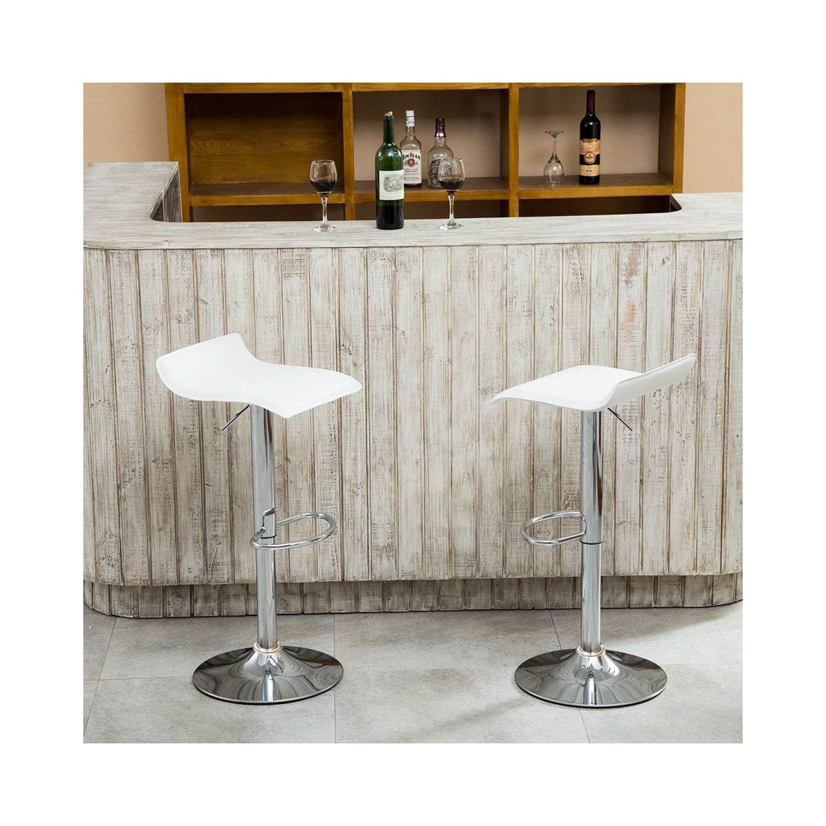 Elecwish white bar stool OW002 display scene