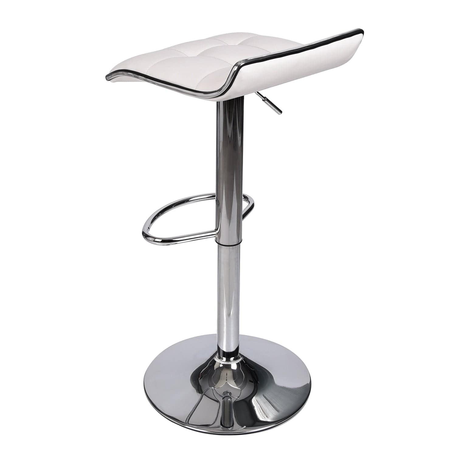 Back of Elecwish Grid White Bar Stool