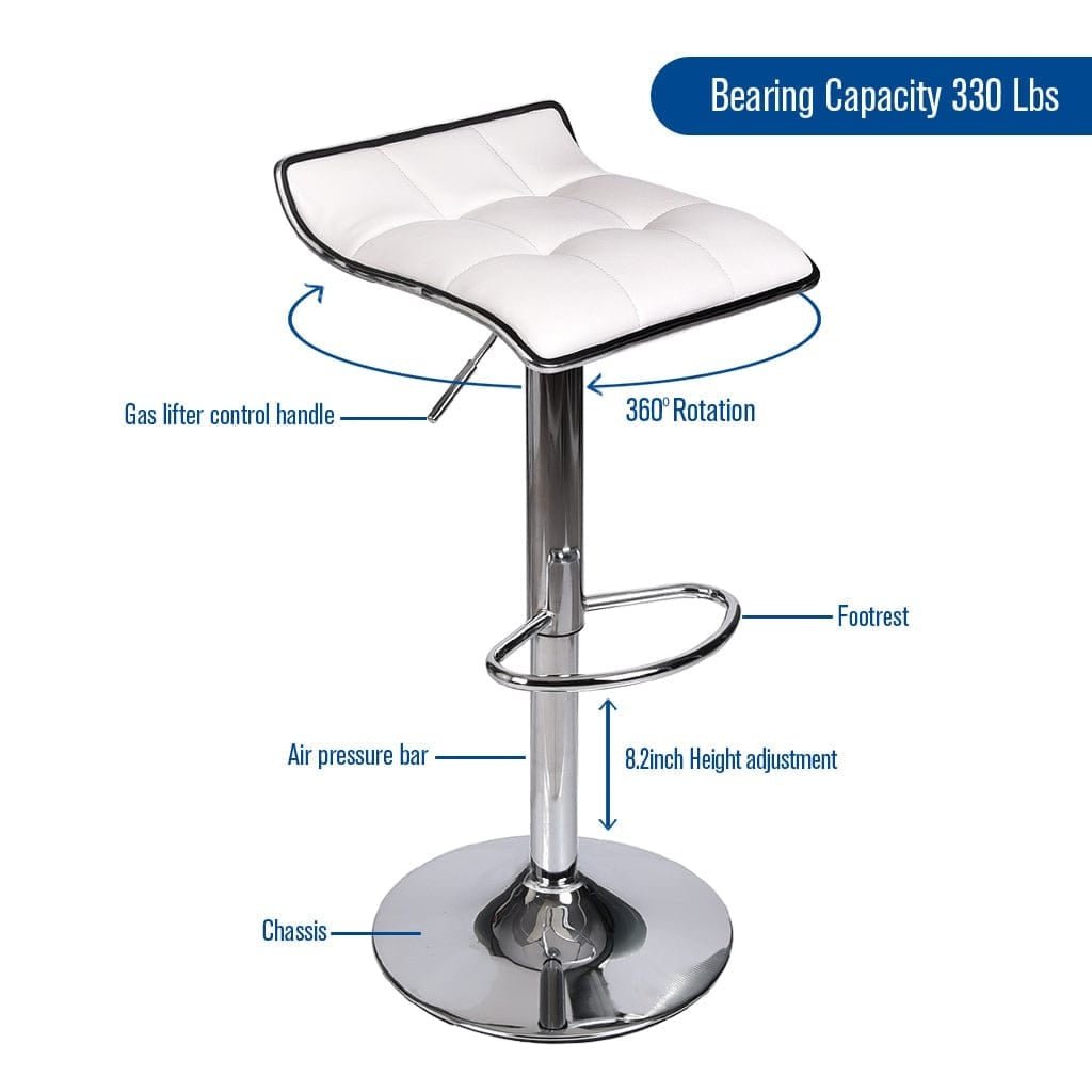 Elecwish Grid White Bar Stool features
