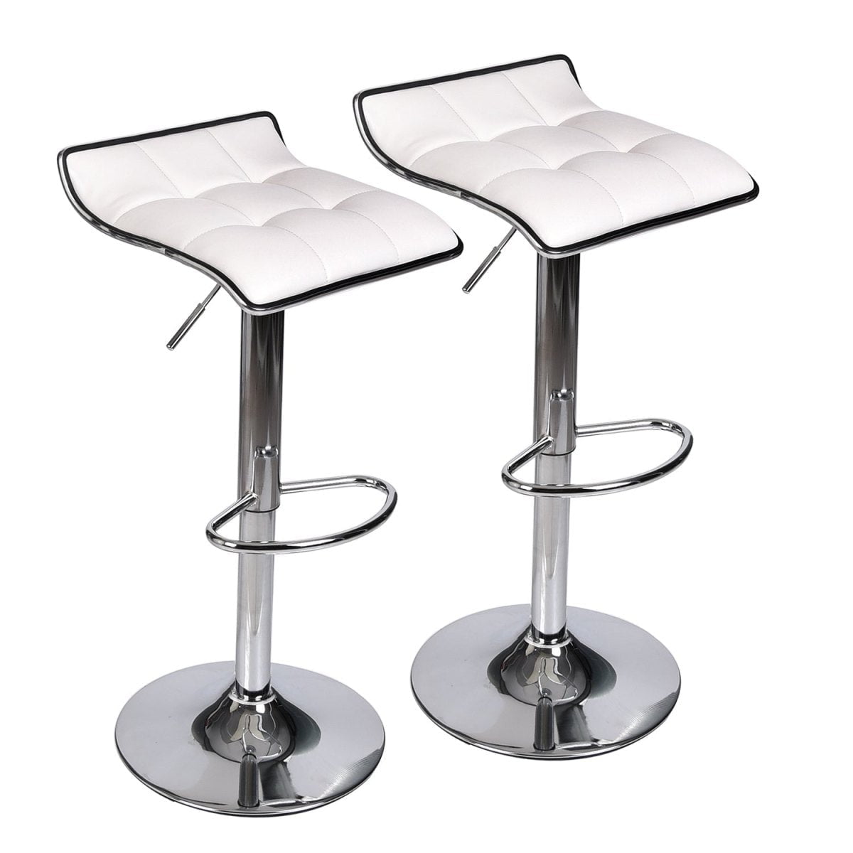 Elecwish Set of 2 Grid White Bar Stool