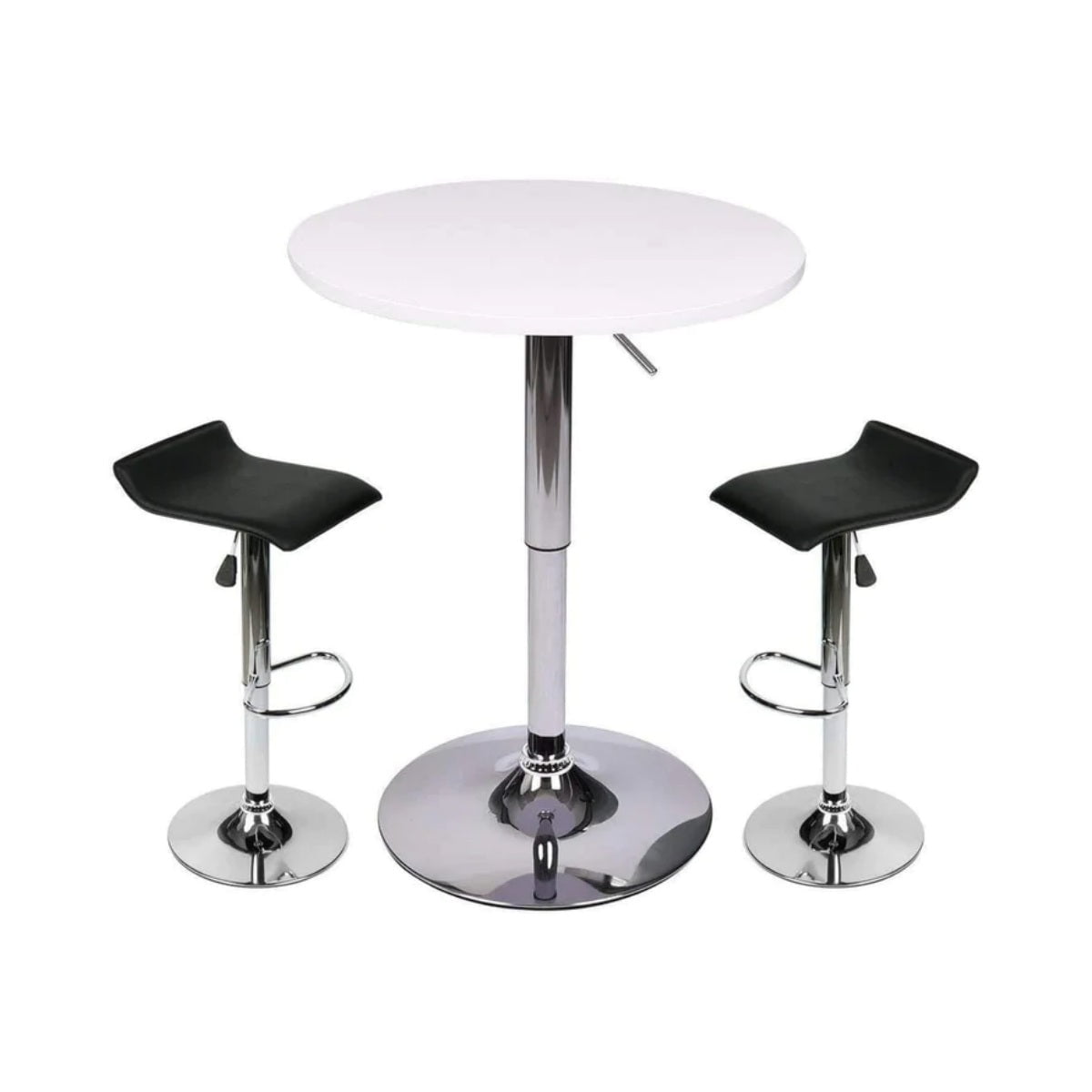Elecwish Bar Table White / Black Bar Table Set 3-Piece OW0302