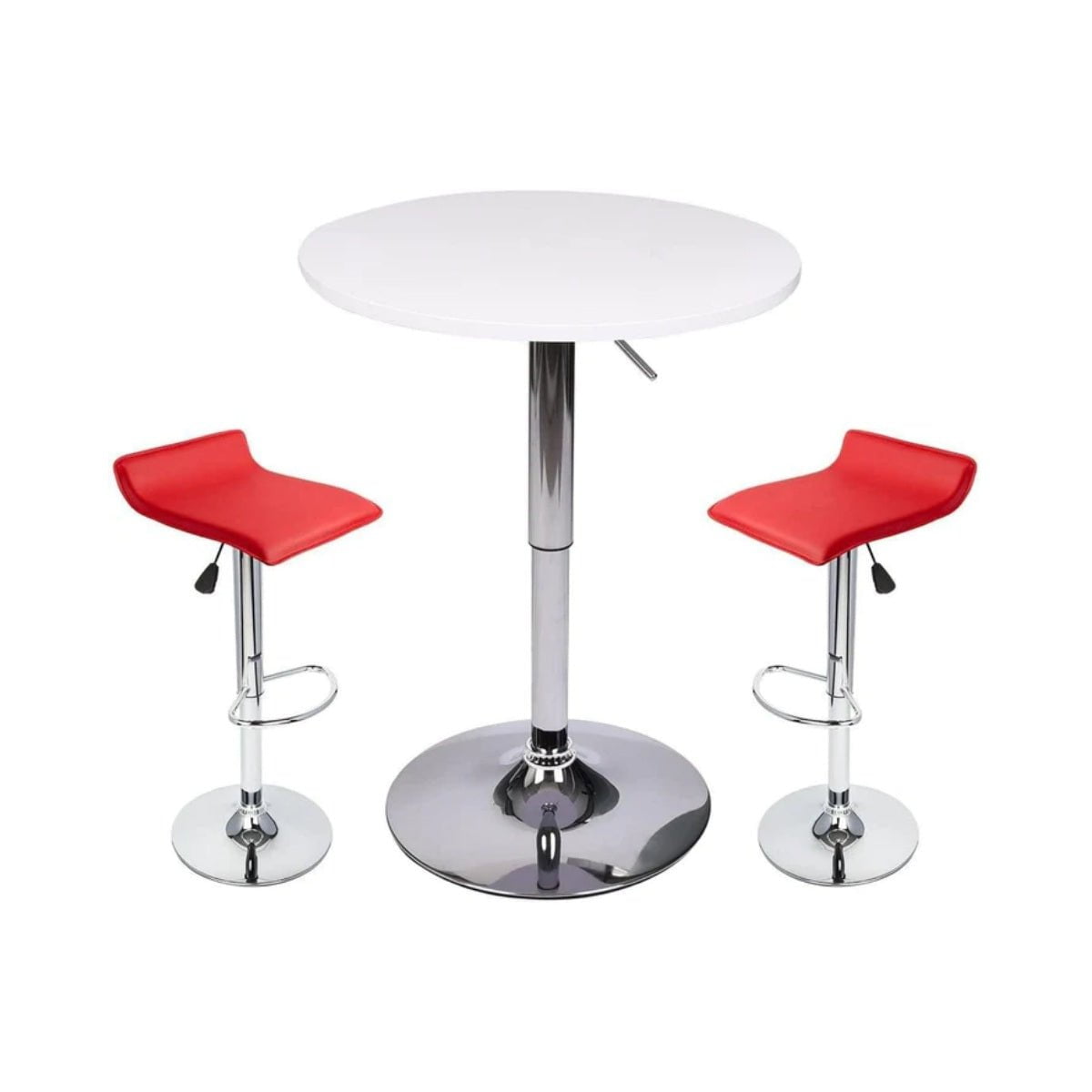 Elecwish Bar Table White / Red Bar Table Set 3-Piece OW0302