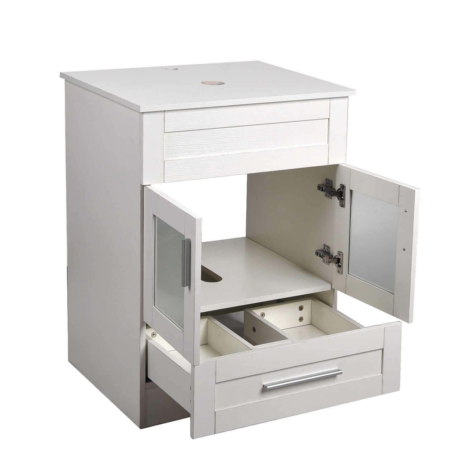 Elecwish 24" wood bathroom vanity Stand pedestal cabinet has ample storage spaces