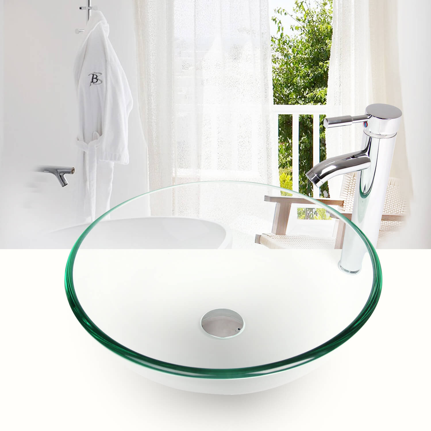 Elecwish Round Glass Sink