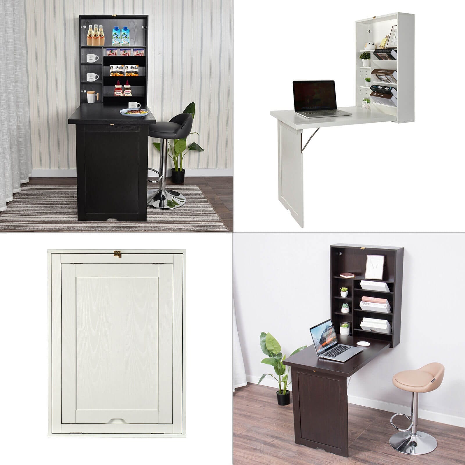 Different colors display of Elecwish Desk Wall Mounted Computer Desk HW1096