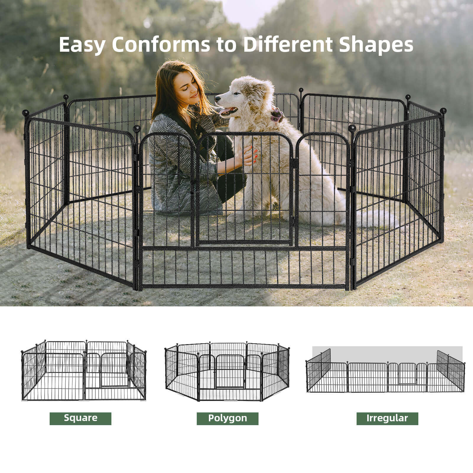 Elecwish High-Security Pet Fences can easy conforms to different shapes