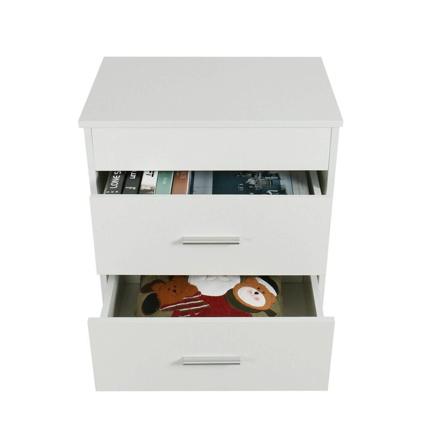 Elecwish White Wood Sofa End Side Table Nightstand Lift W/Drawer Top has large storage space