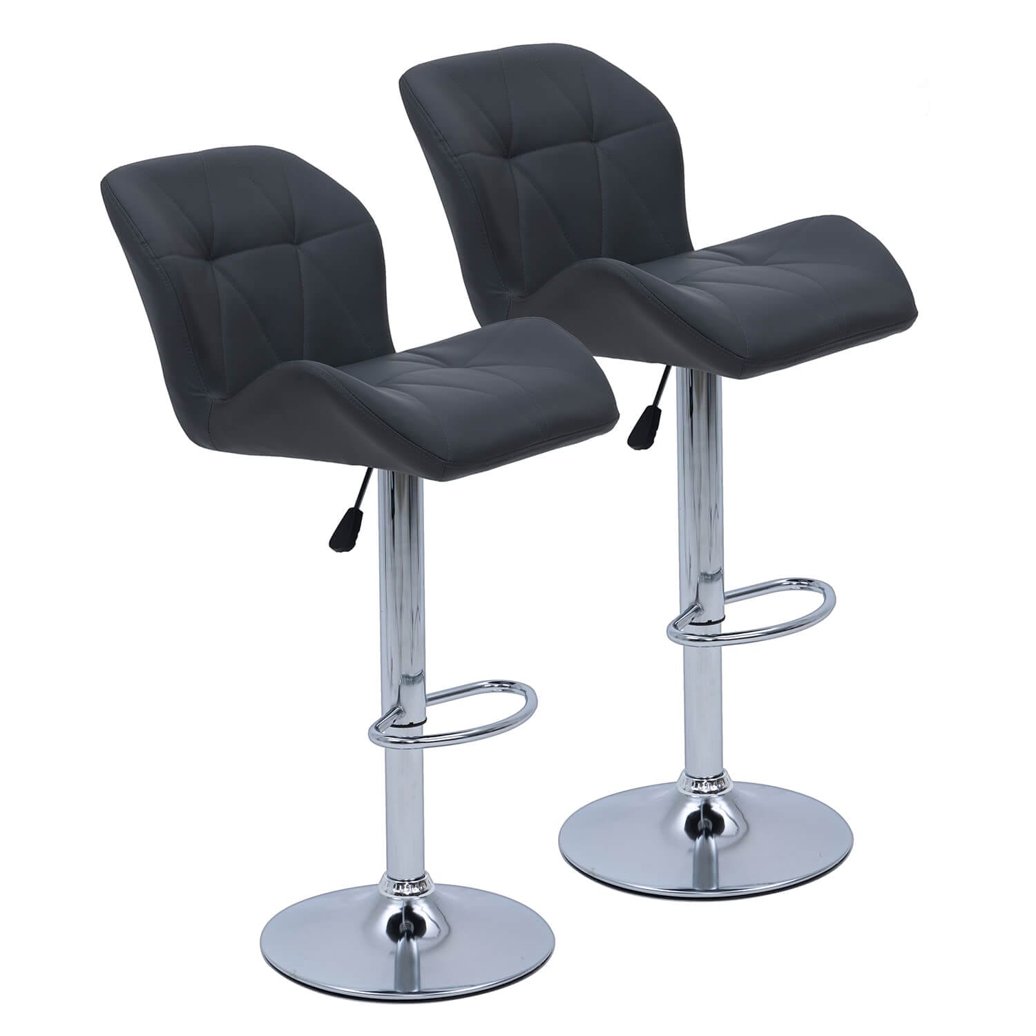 Elecwish Grid Grey Set of 2 Bar Stools OW010