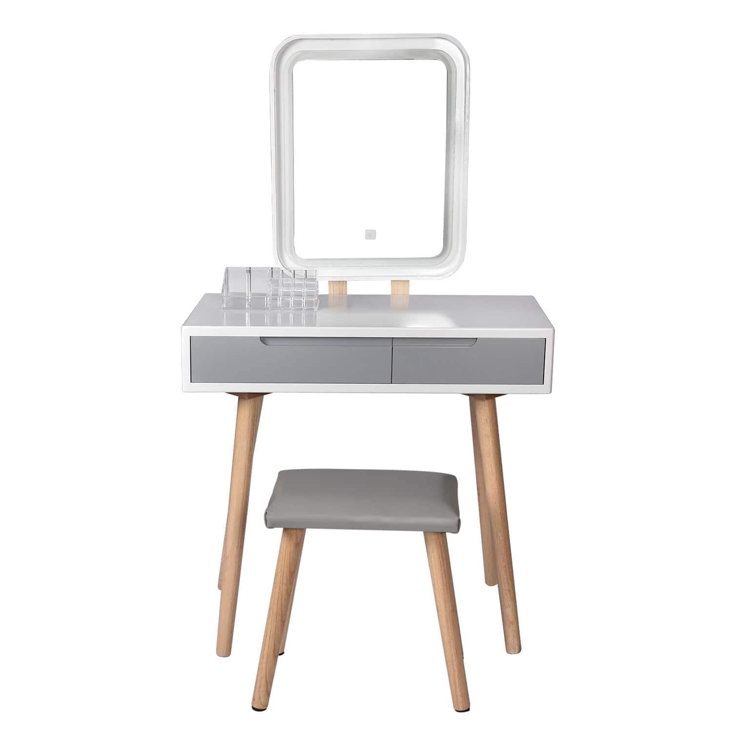 Elecwish makeup dressing table set with square mirror
