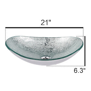 Elecwish silver boat glass sink GB0005-SI size
