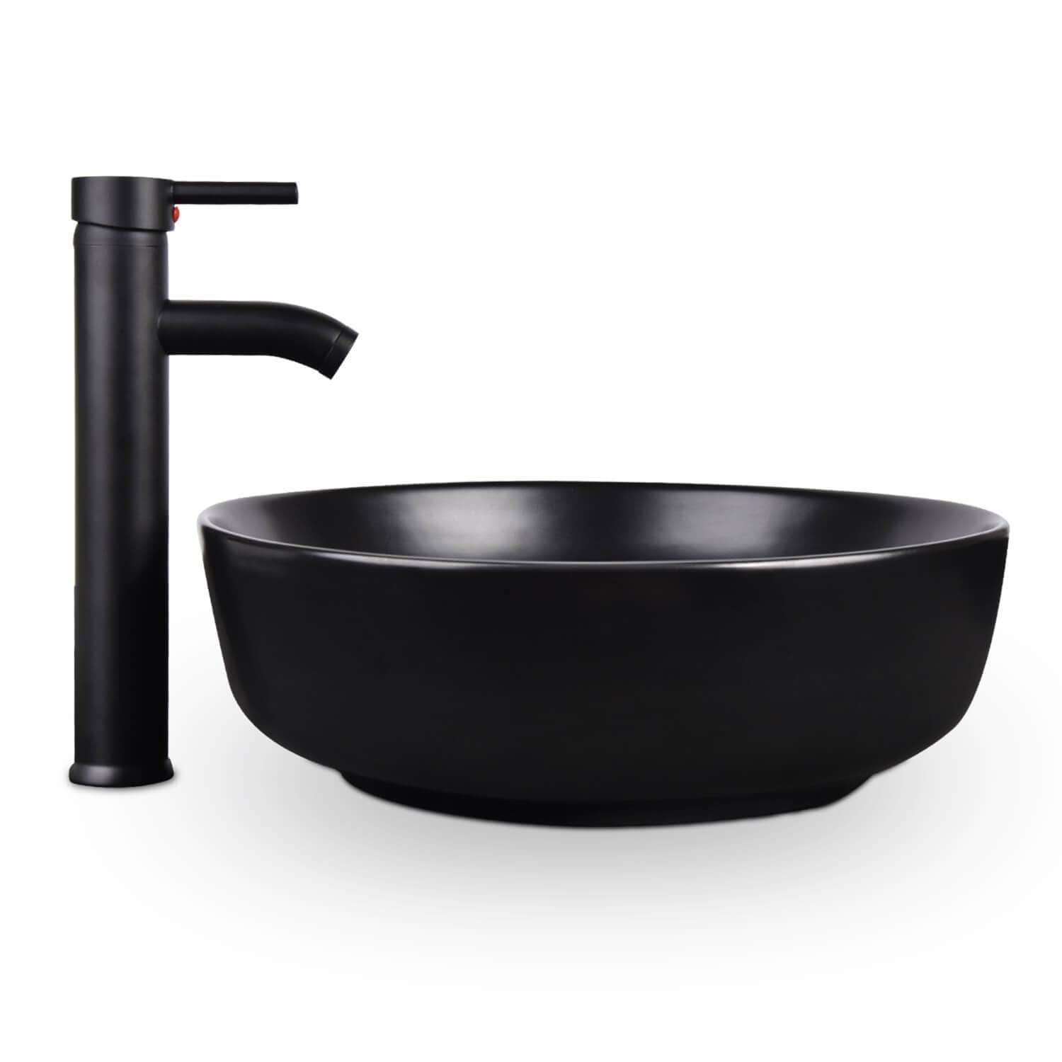 Black Glaze Spraying Ceramic Vessel Sink With Modern Style