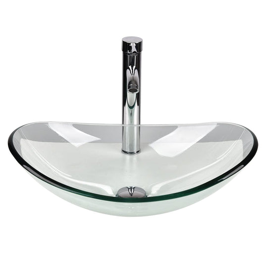 Oval Glass Vessel Sink BG007