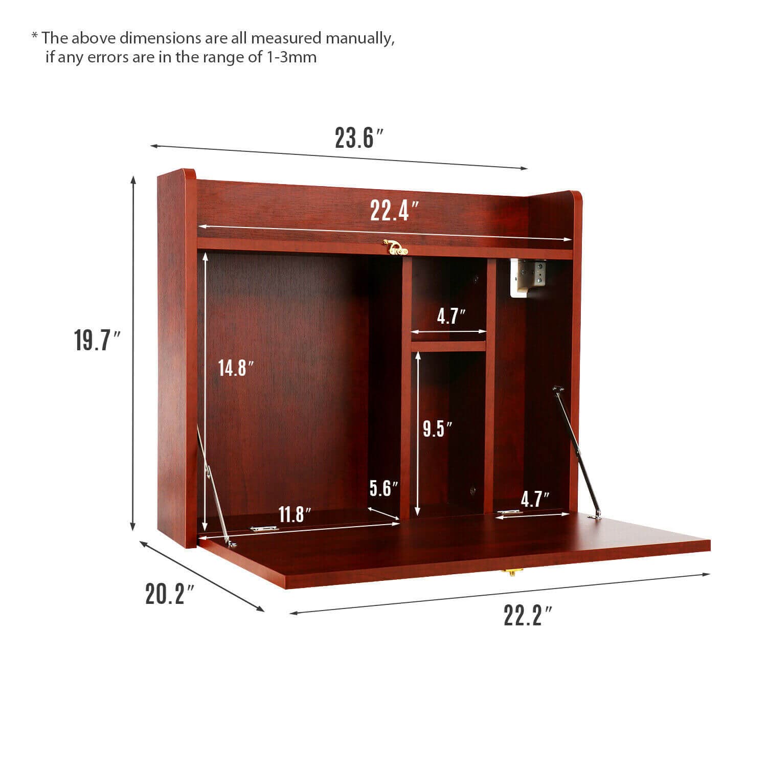Elecwish Wall Mounted Table Foldable Storage Shelf Wall-Mounted Desk HW1138 size