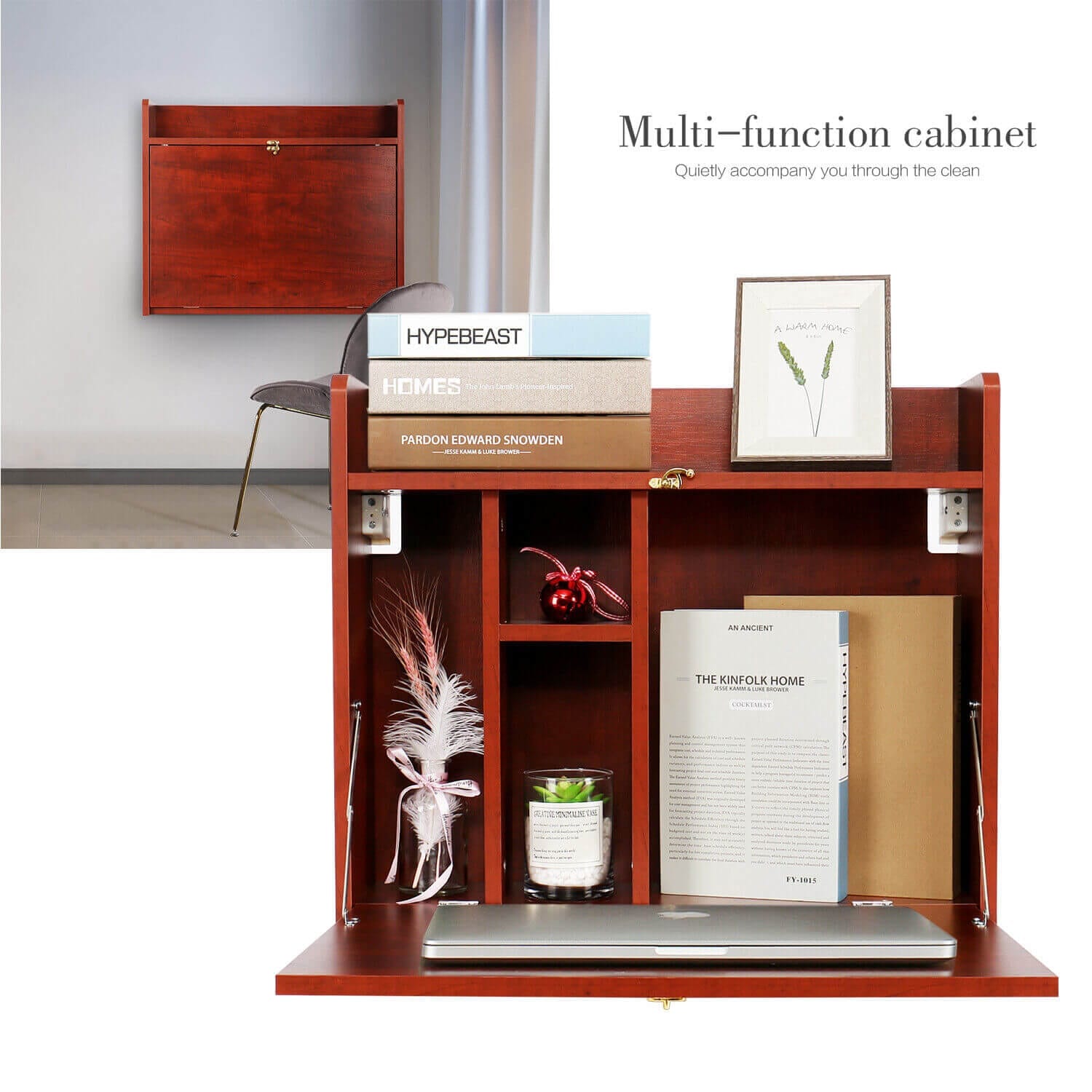 Elecwish Wall Mounted Table Foldable Storage Shelf Wall-Mounted Desk HW1138