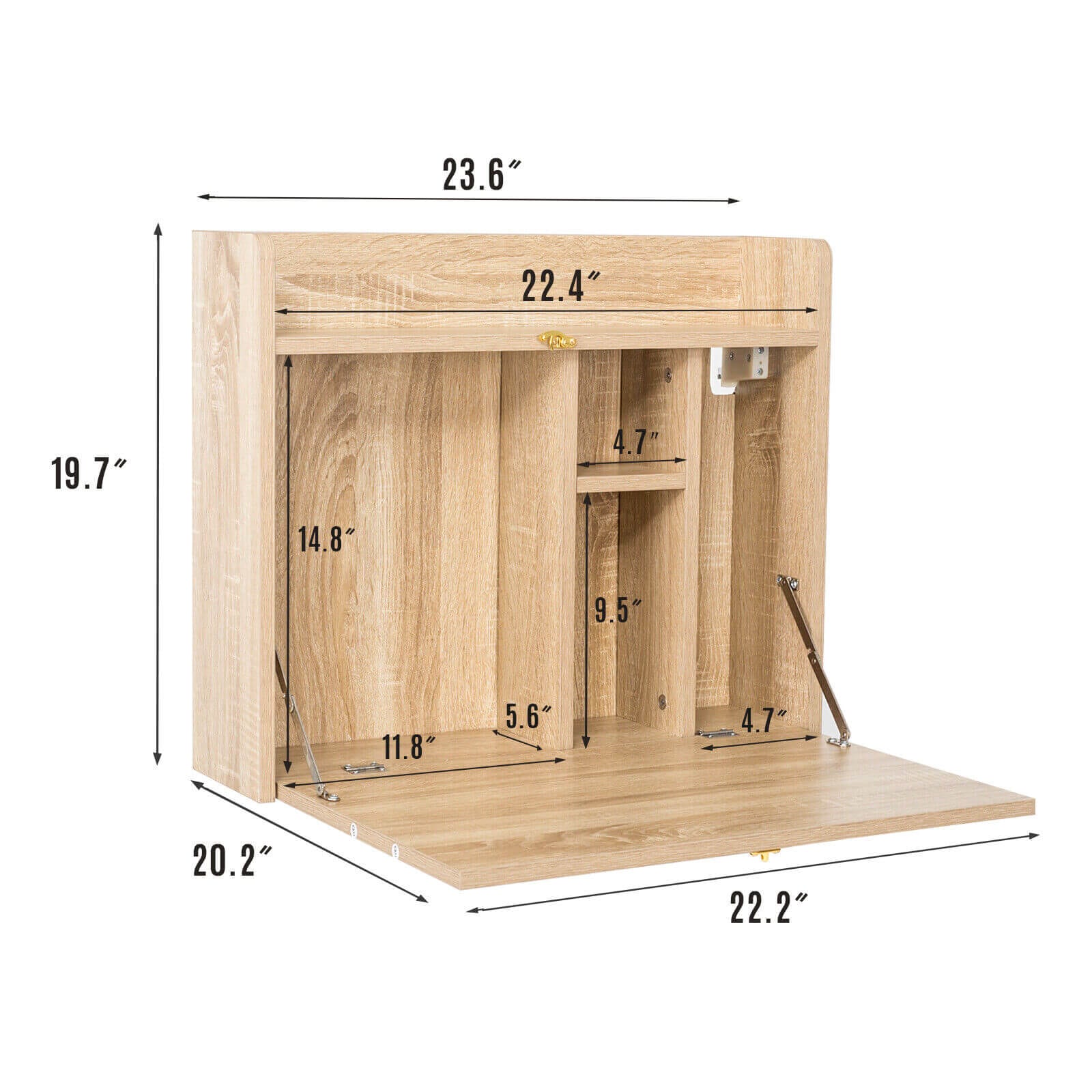 Elecwish Maple Wall Mounted Table Foldable Storage Shelf Wall-Mounted Desk HW1138 size 