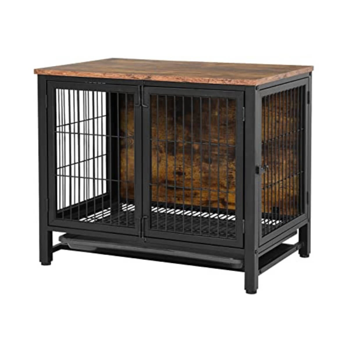 Medium wooden dog crate furniture with tray  PA02