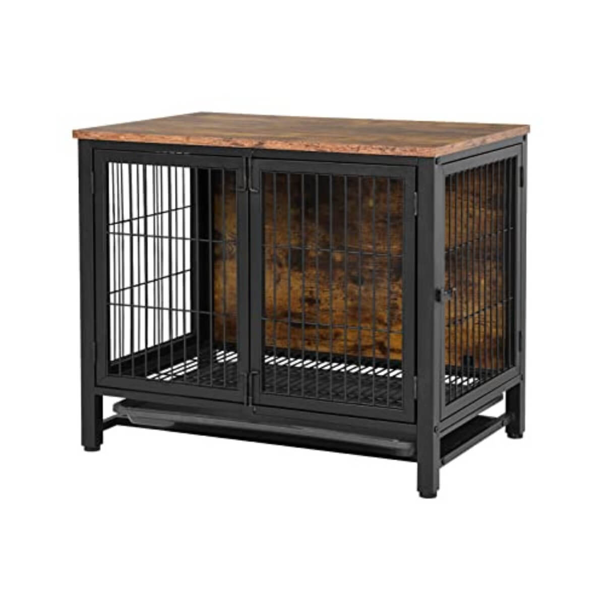 Small wooden dog crate furniture with tray  PA03