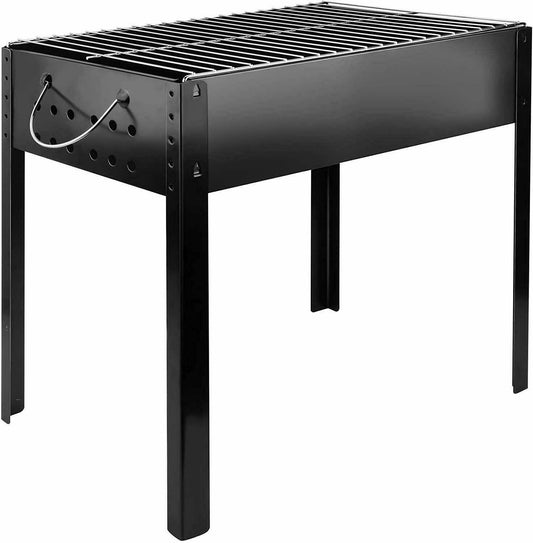 Elecwish 14'' Portable Grill Charcoa Barbecue Grill, Small D, Portable Grill,Detachable Grill , Mini Tabletop Camping Grill BBQ, Black