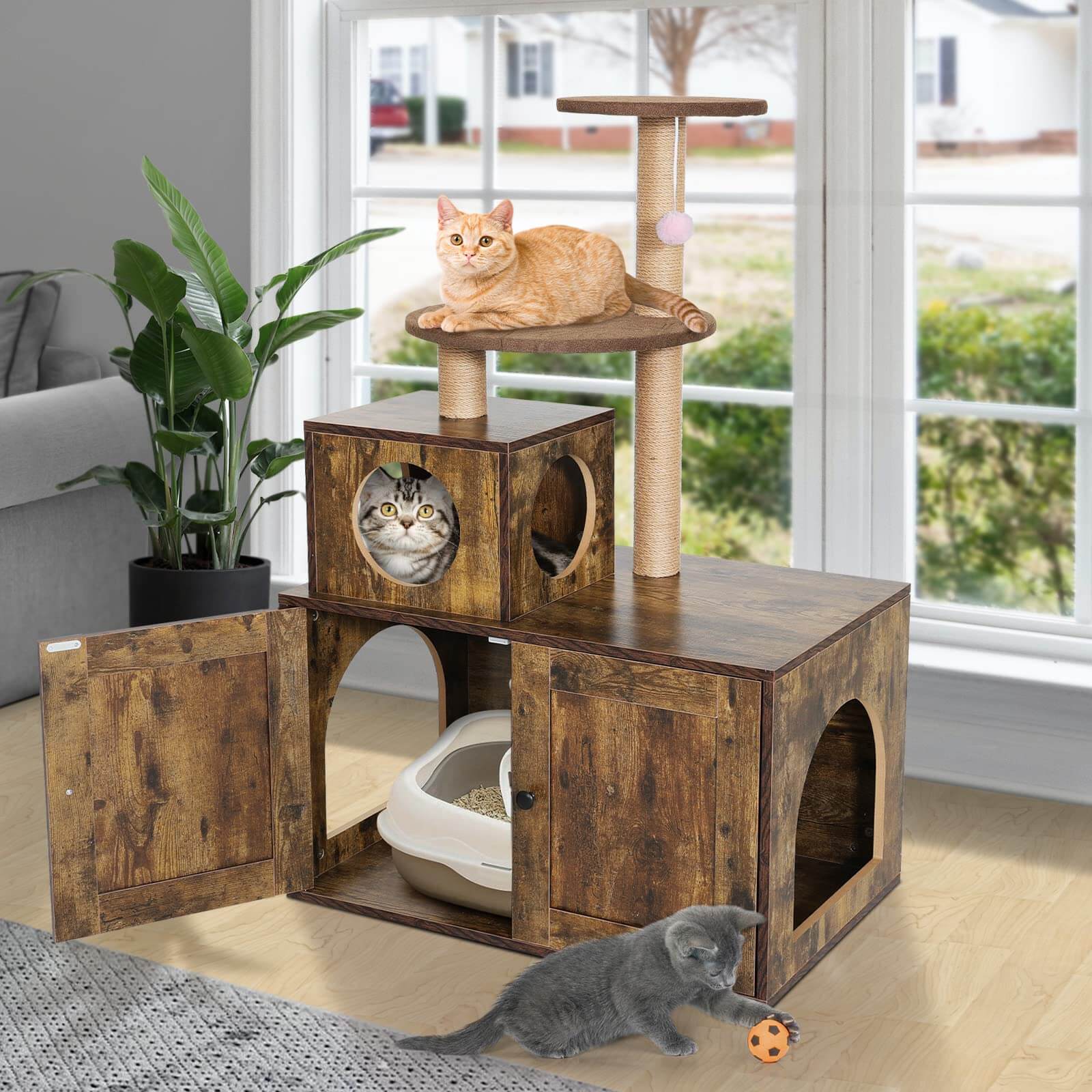 Cat Tree Cat Tower for Indoor Cats display scene