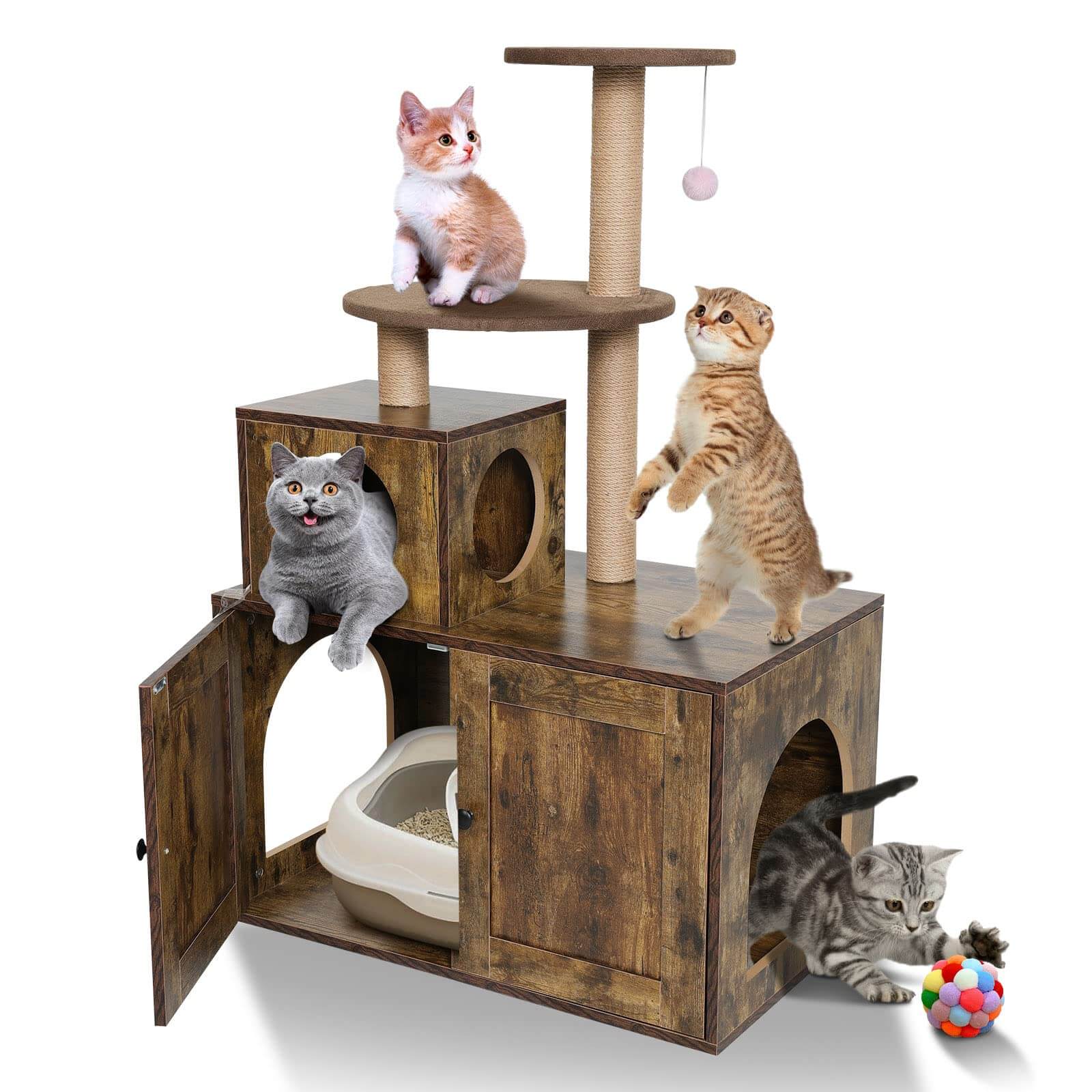  Feandrea Cat Litter Box Enclosure, Litter Box