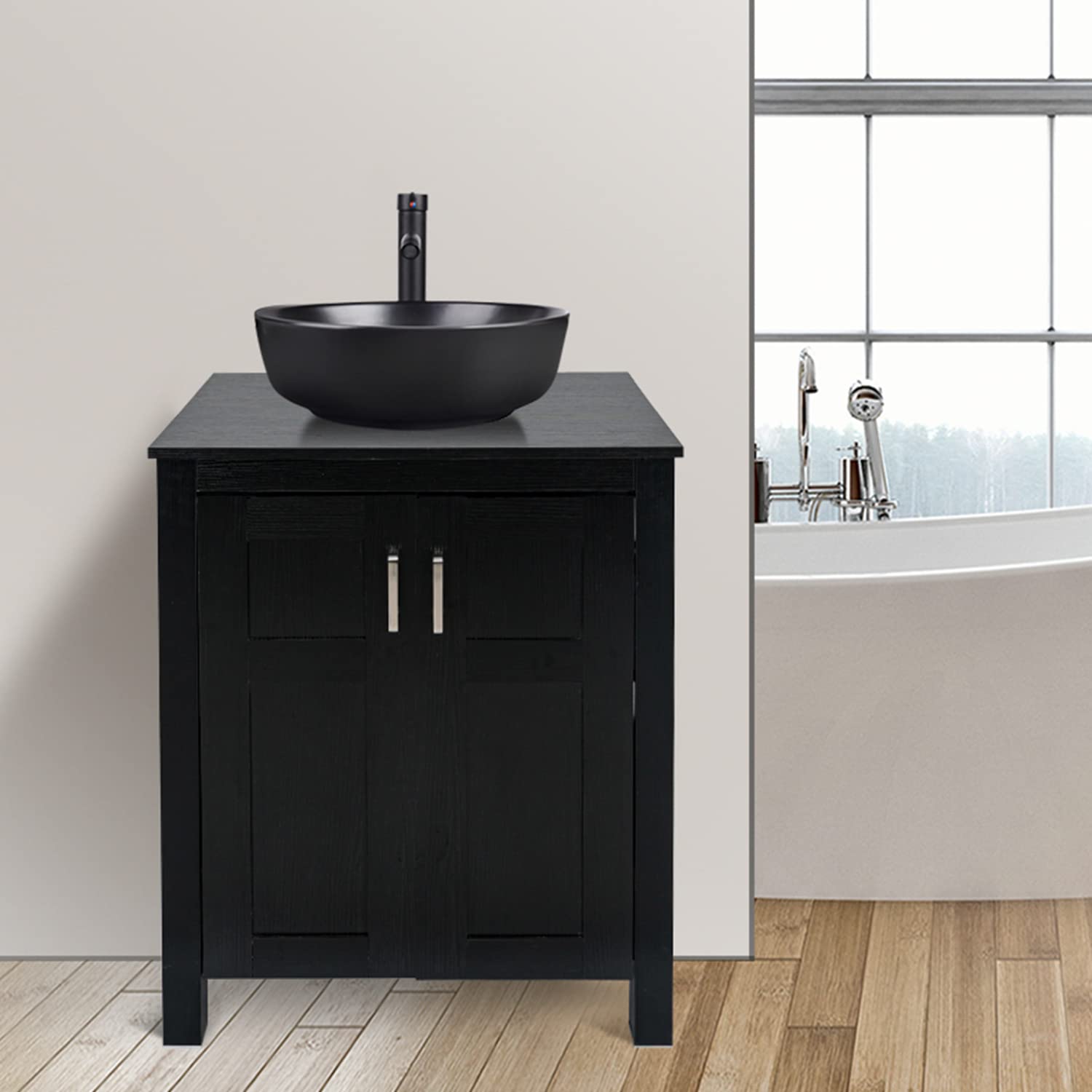 Matt Black Sink Vanity Unit