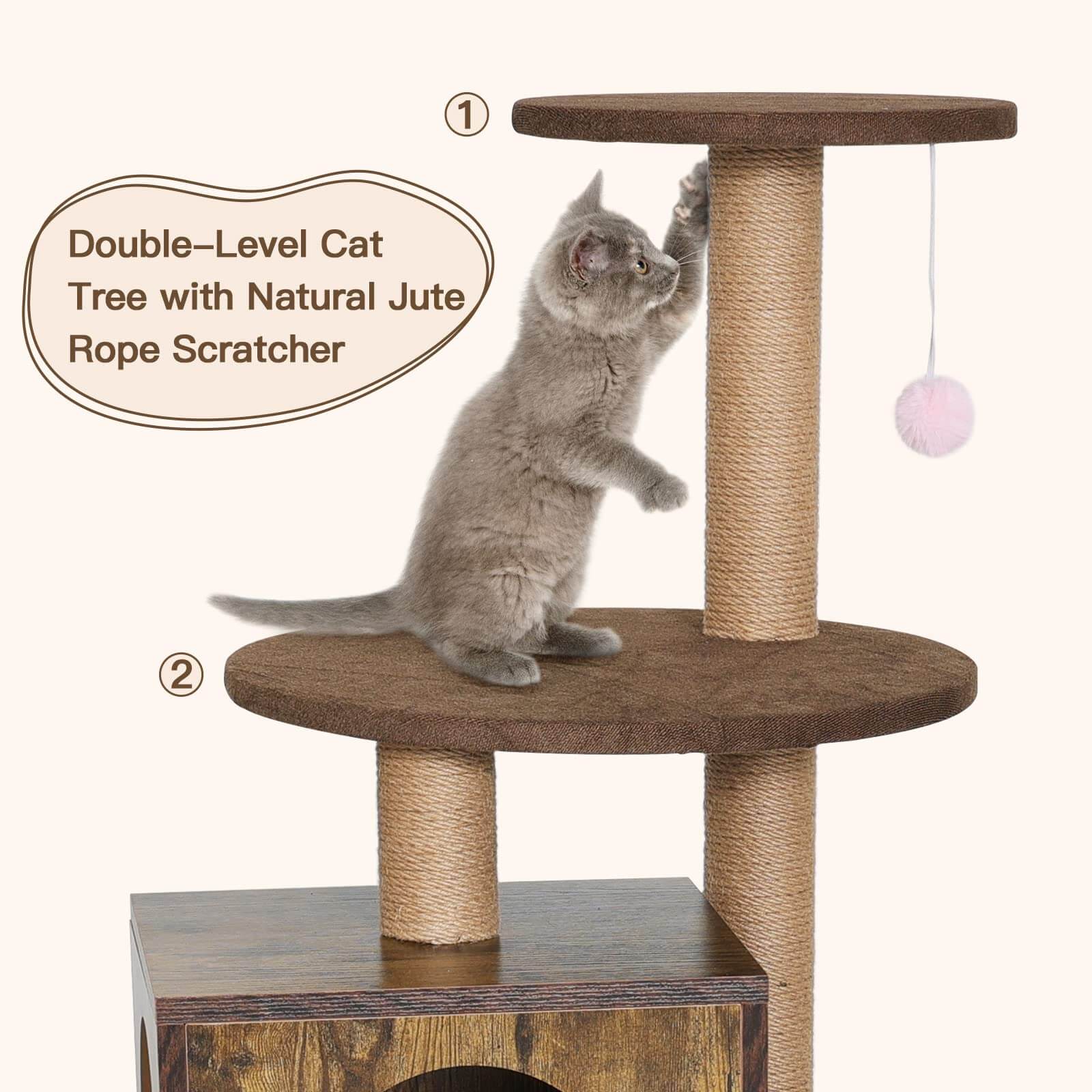 Cat Tree Cat Tower for Indoor Cats is double level