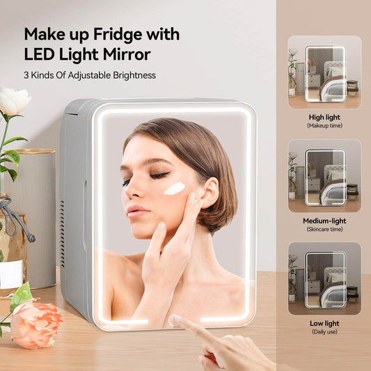 Mini Refrigerator 10L Makeup Fridge WIth Mirrored Door AS010-10L