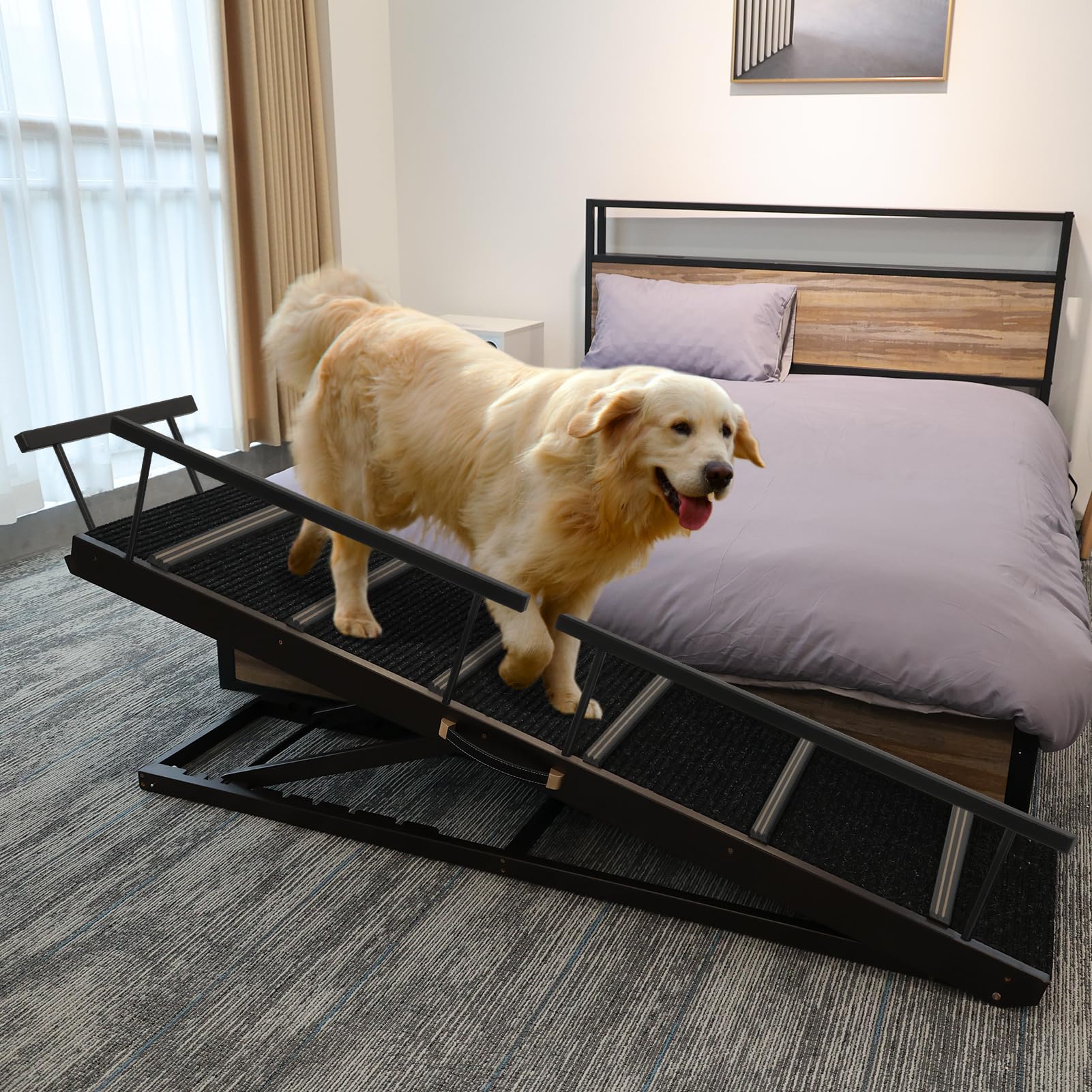 Pet Ramp Folding Portable Wooden Dog & Cat Ramps for Couch or Bed, Inc