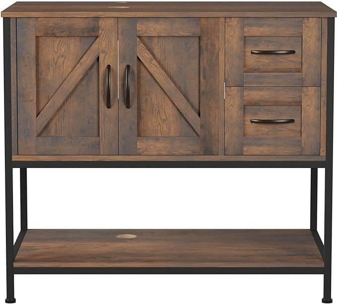36" Classic Dark Brown Bathroom Vanity-BA049