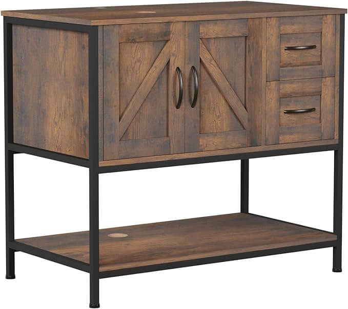 36" Classic Dark Brown Bathroom Vanity-BA049