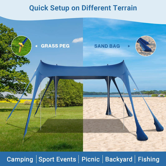 Beach Tent Sun Shelter UPF50+ 10×10FT OD745