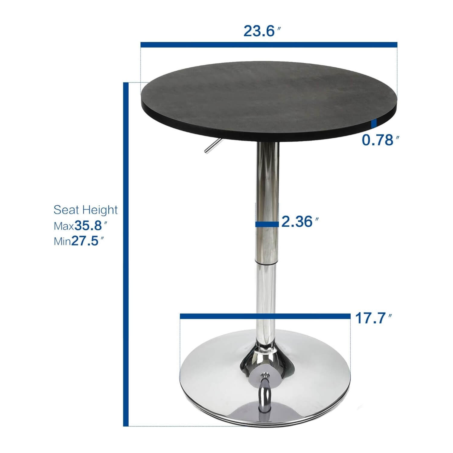 Elecwish Black Bar Table size