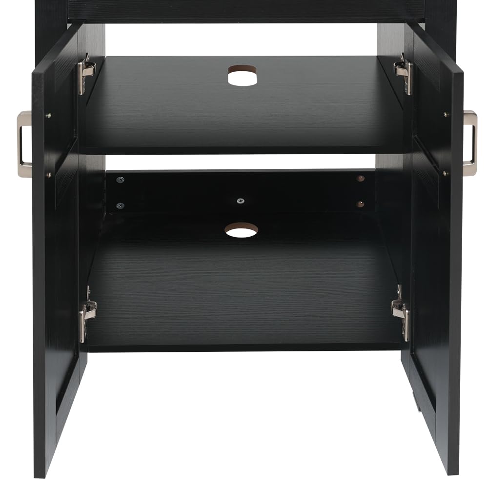 Elecwish 24'' Black Wood Bathroom Vanity HW1120 cabinet details