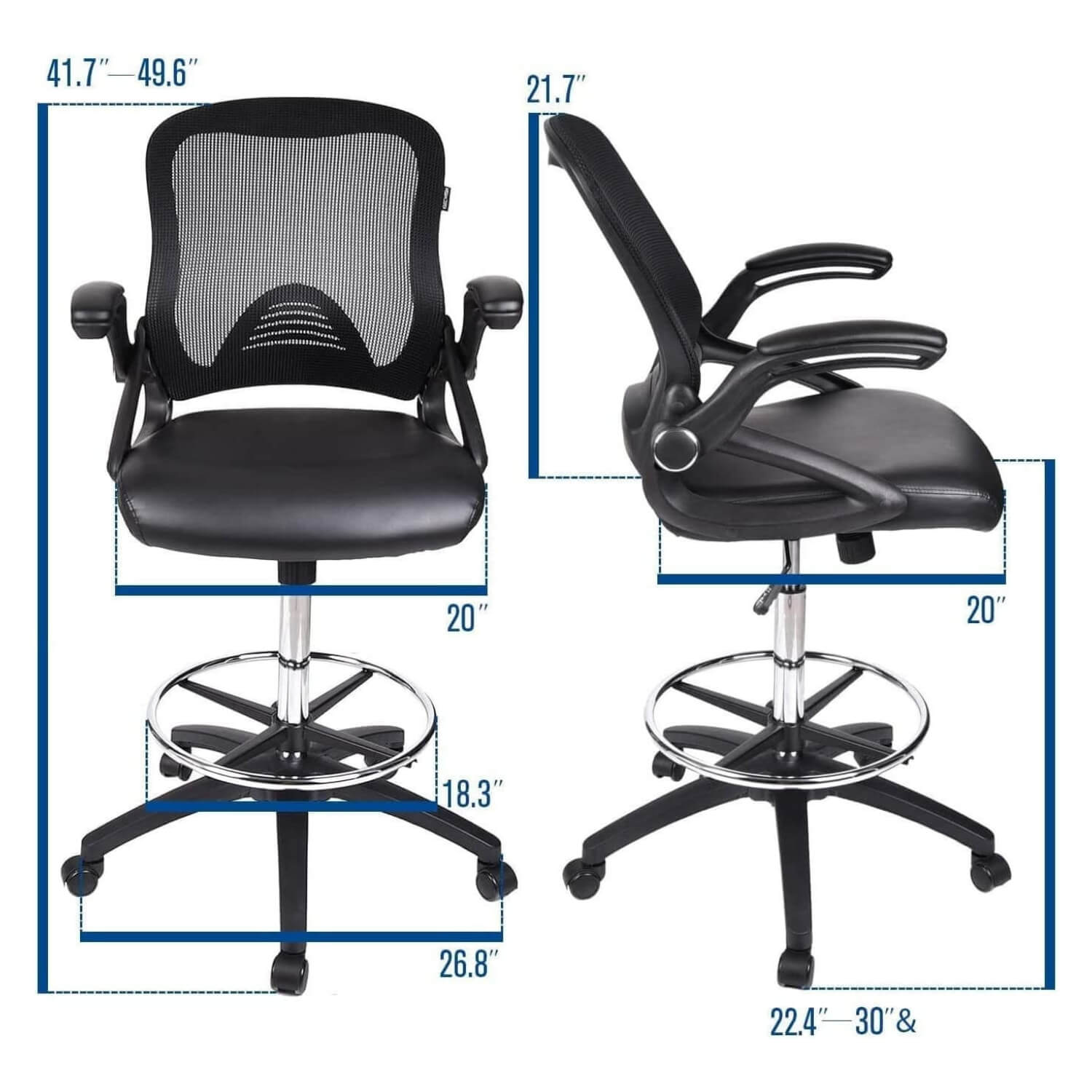 Elecwish Drafting Chairs Drafting Chair OC09 size