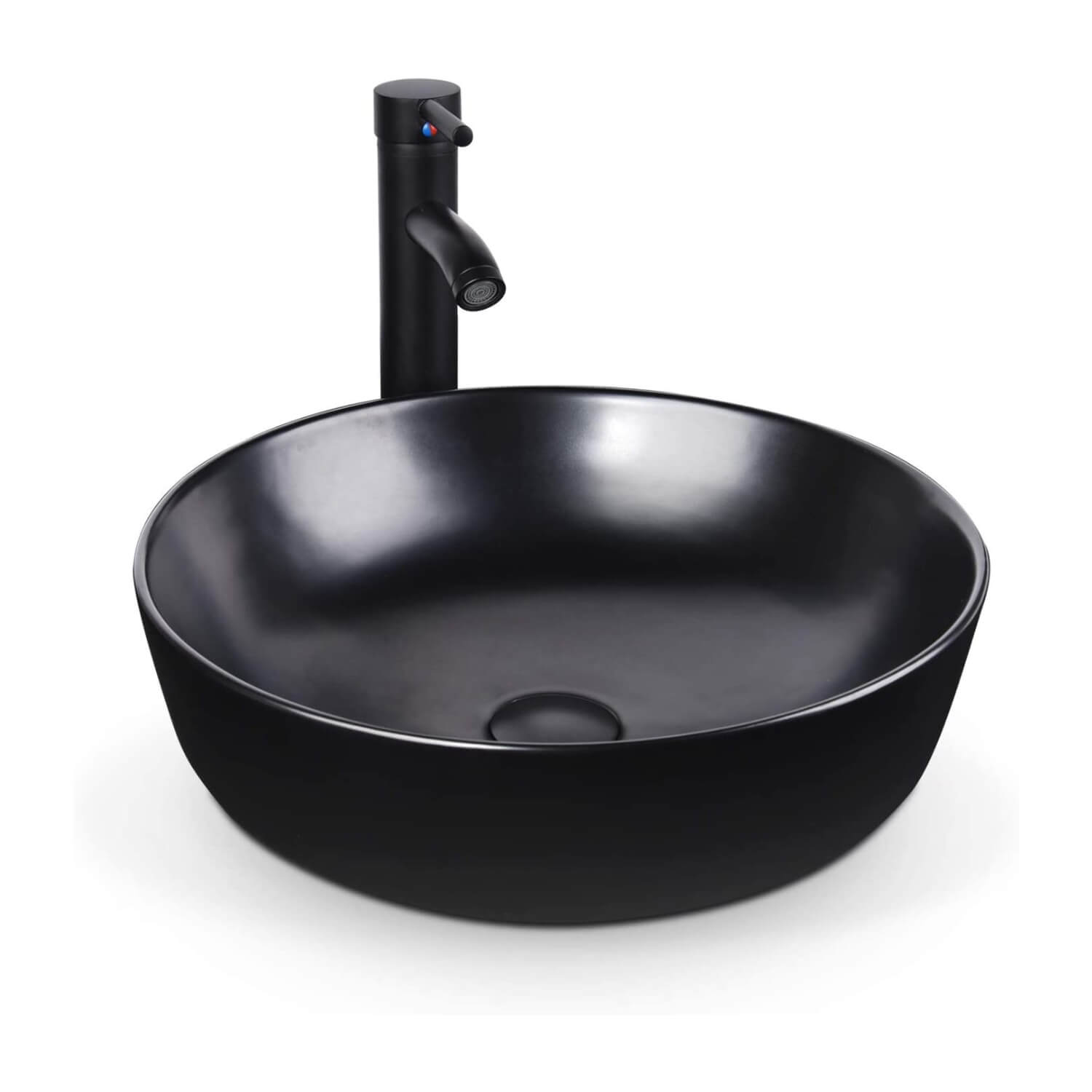 Elecwish black ceramic round sink