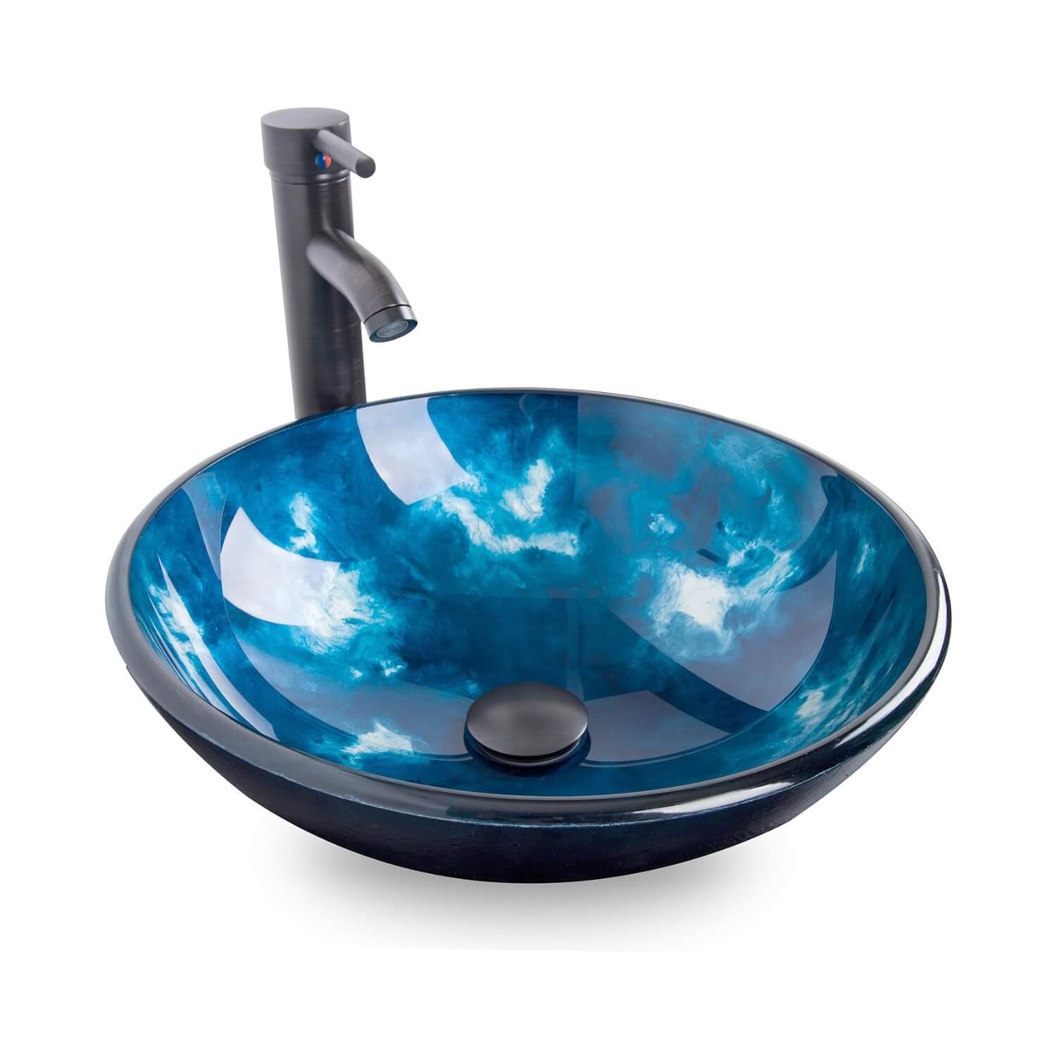 Elecwish blue glass sink