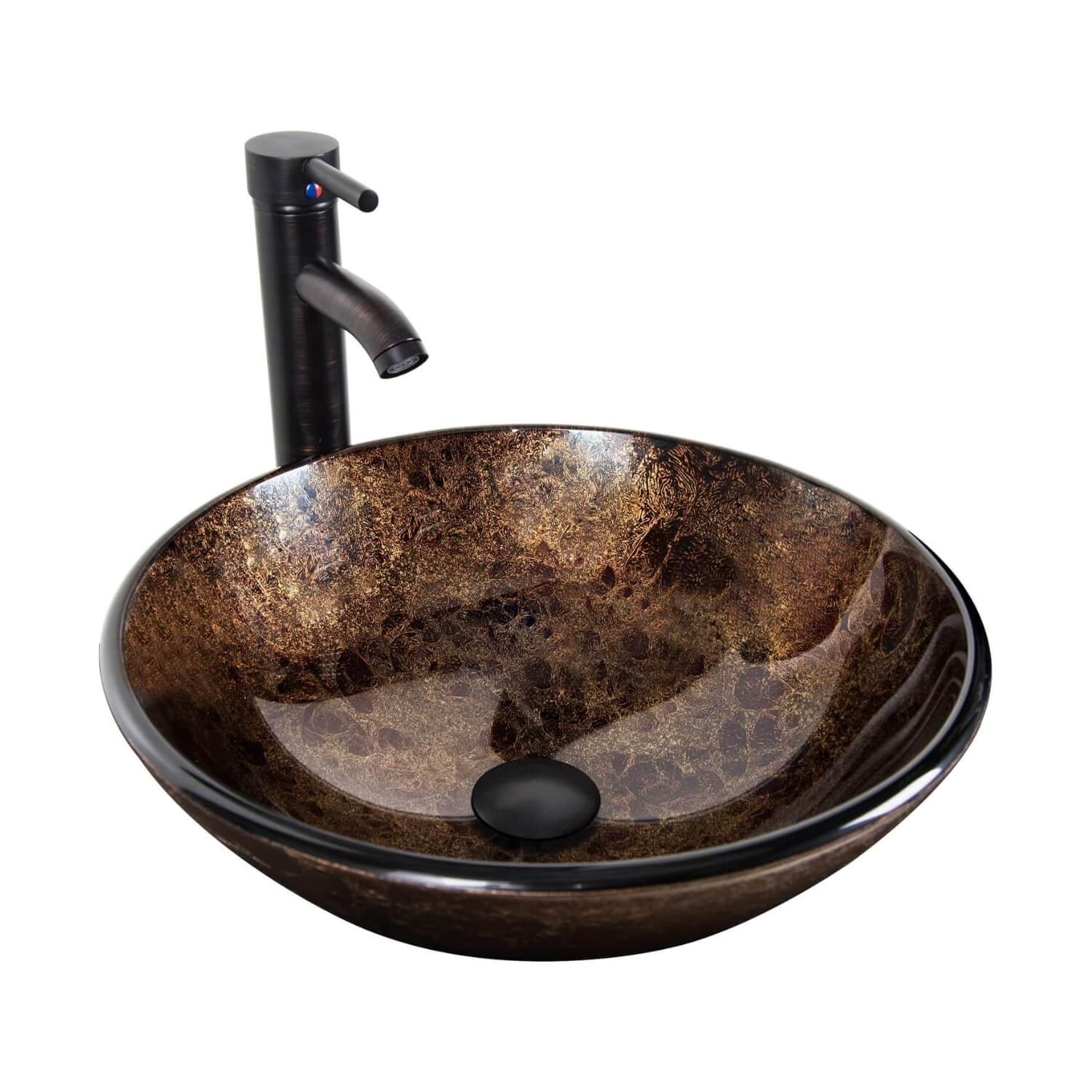 Elecwish brown glass sink