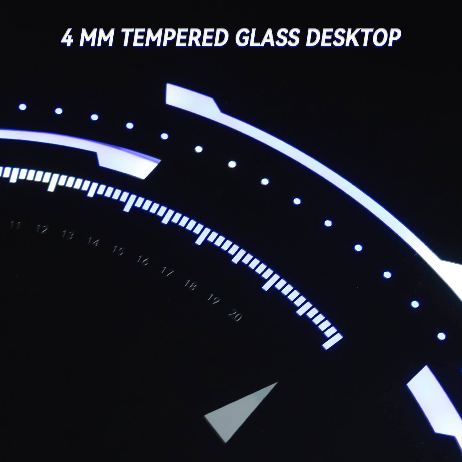 Gaming Desk with LED Lights OC125 has 4mm tempered glass desktop